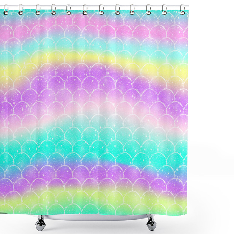 Personality  Rainbow Mermaid Background. Unicorn Pattern. Shower Curtains