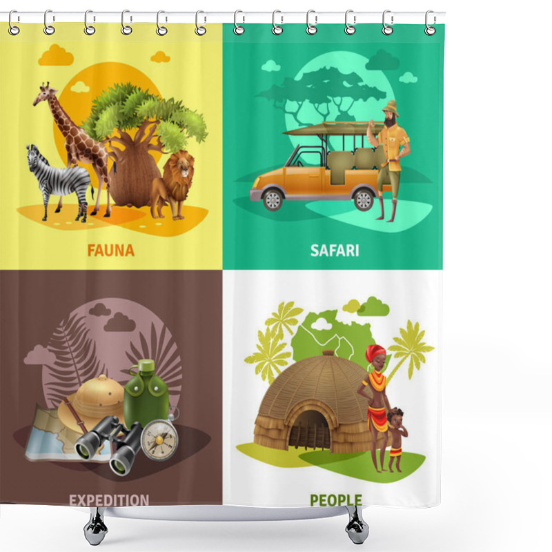 Personality  Safari Design Icon Set Shower Curtains