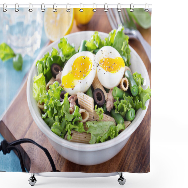 Personality  Salad With Greens, Pasta, Tuna And Egg Shower Curtains