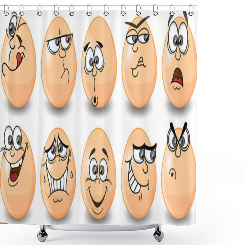 Personality  Cartoon Easter Eggs, Happy Easter Shower Curtains