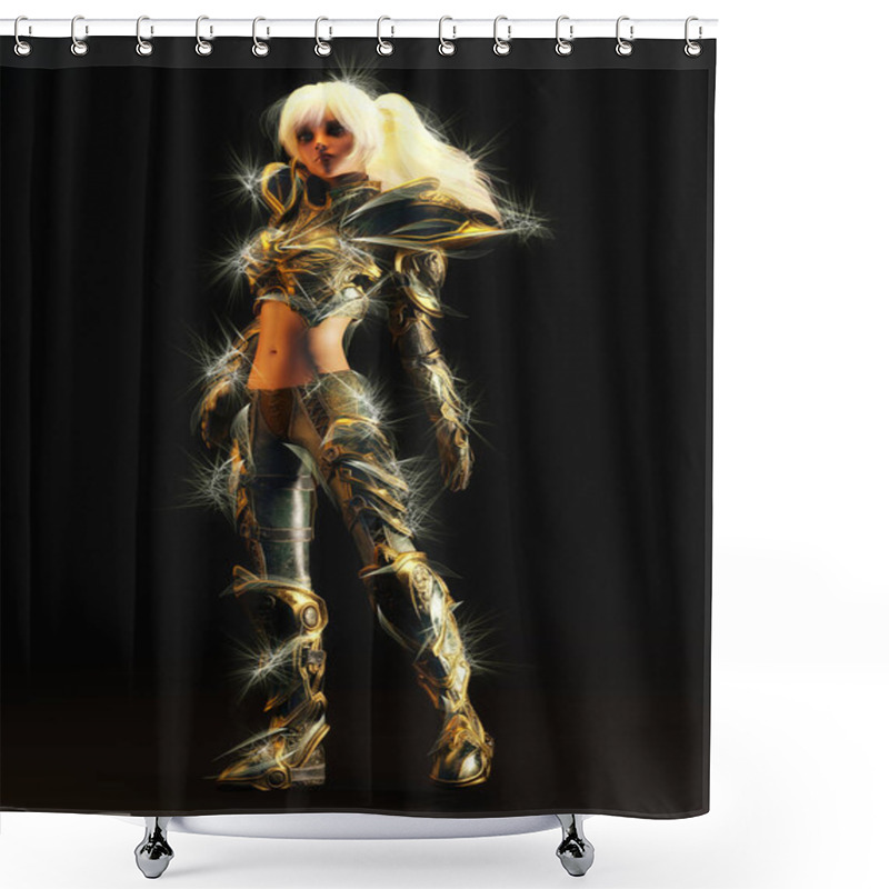 Personality  3D Illustration Of A Fantasy Woman Shower Curtains