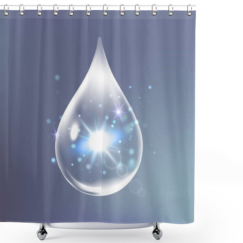 Personality  Supreme Collagen Oil Drop Essence. Premium Gold Shining Serum Droplet. Shower Curtains