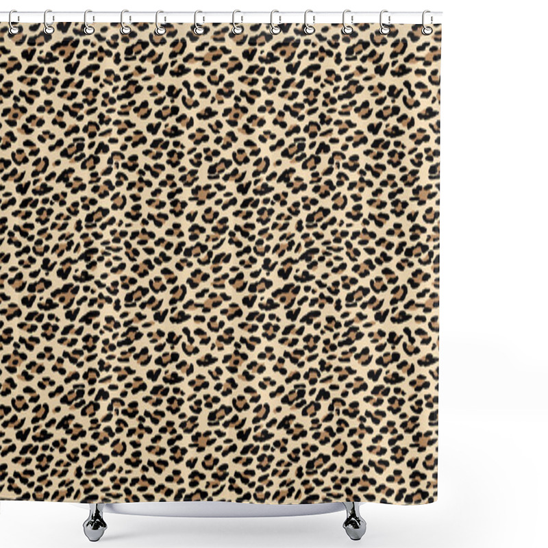 Personality  Seamless Leopard Pattern. Natural Fur Leopard Print. Animal Skin Texture Background. Animal Spot Illustration. Shower Curtains