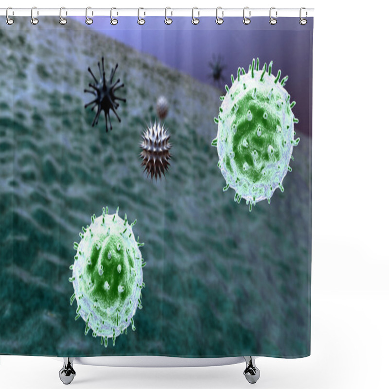 Personality  Coronavirus Atack The Lungs Cell Shower Curtains