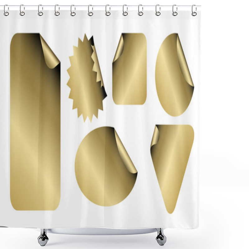 Personality  Set Of Golden Labels Shower Curtains