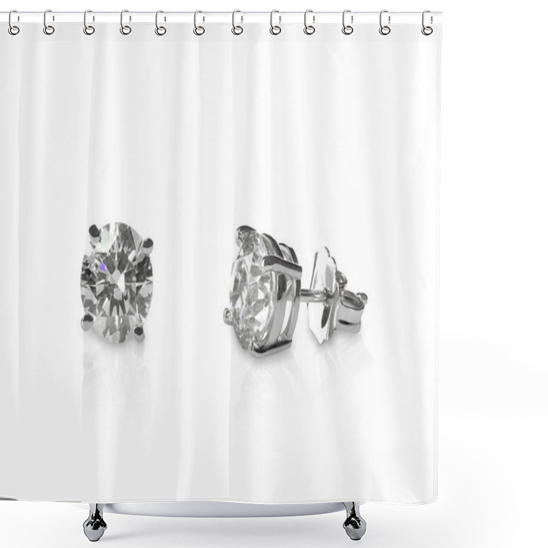 Personality  Beautiful Diamond Stud Earrings Shower Curtains