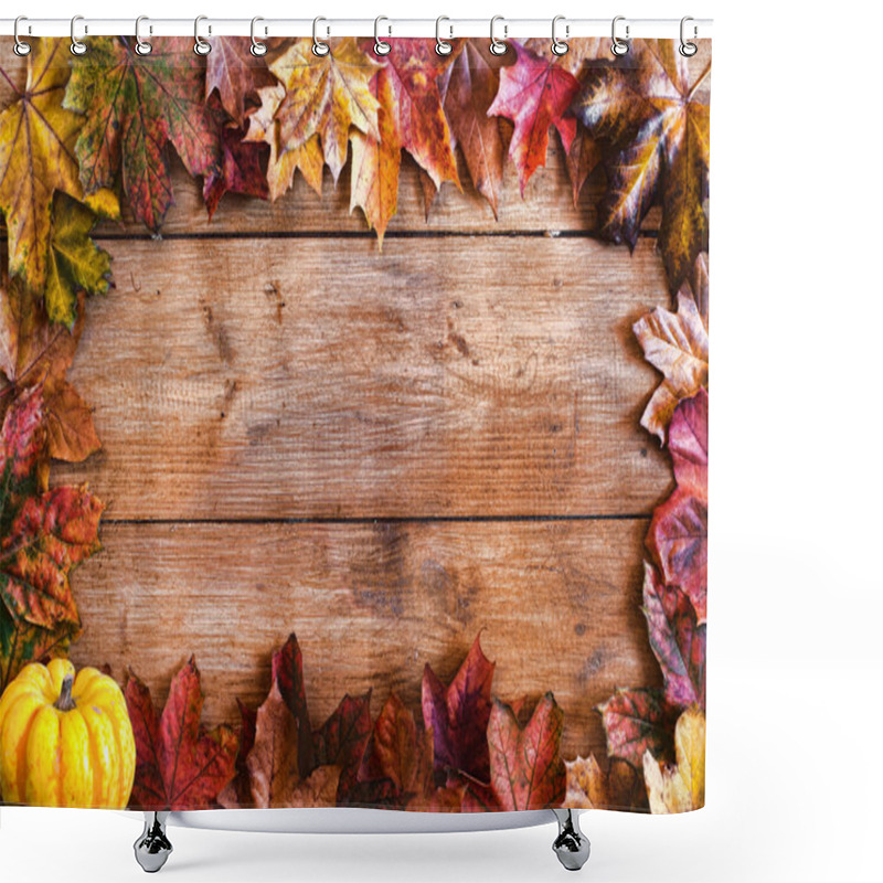 Personality  Autumn Leaves Frame Shower Curtains