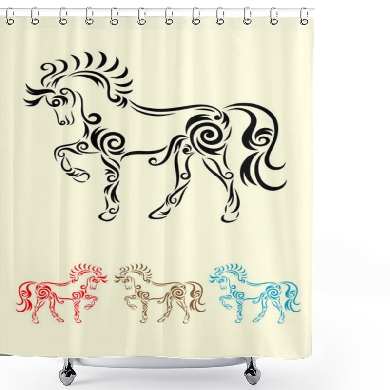 Personality  Horse Ornamental Shower Curtains