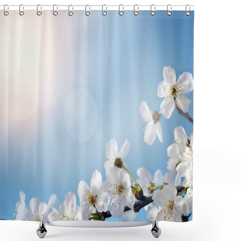 Personality  Blossom Tree Over Nature Background. Spring Flowers. Spring Background Shower Curtains