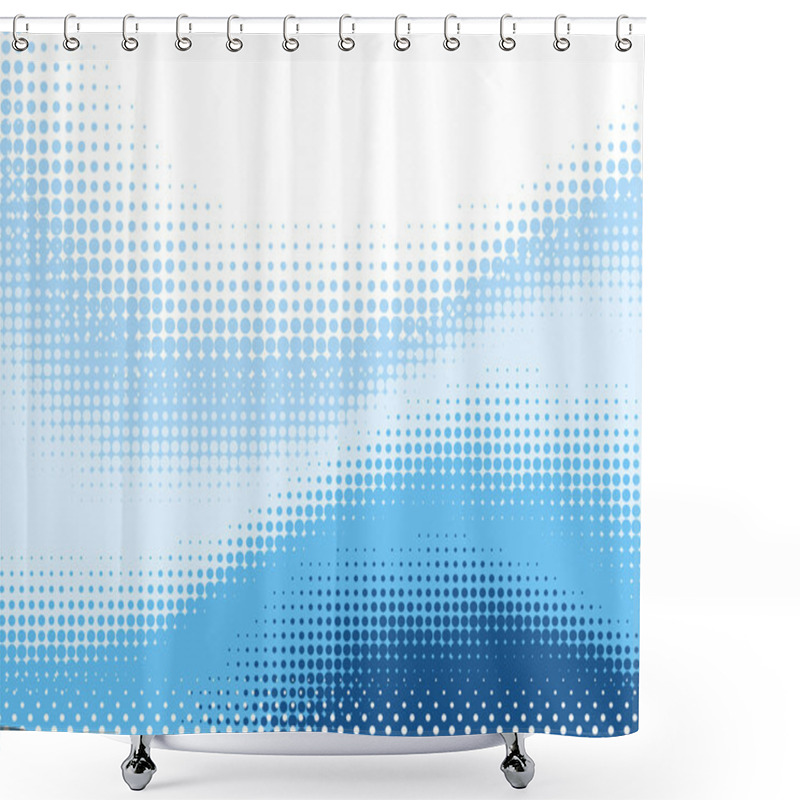 Personality  Blue Halftone Background Shower Curtains