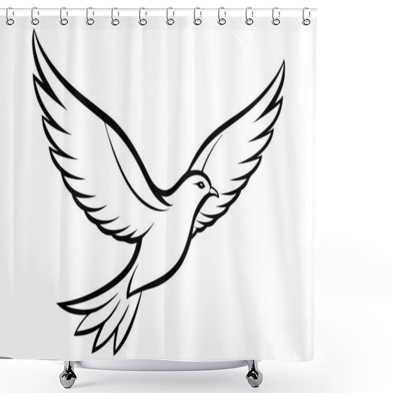 Personality  Stylized Flying Bird Illustration Highlighting Freedom And Grace Shower Curtains