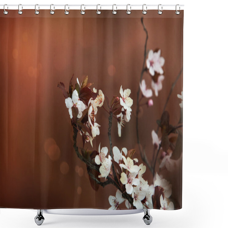 Personality  Cherry Flowers Background Shower Curtains