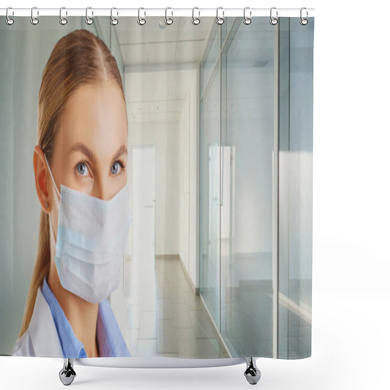 Personality  Virus Treatment Concept. Quarantine.  Shower Curtains