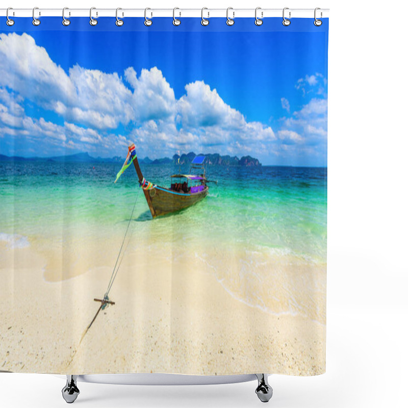 Personality  Poda Island - Paradise Beach In Tropical Scenery - Near Ao Nang, Ao Phra Nang Bay, Krabi, Thailand. Shower Curtains