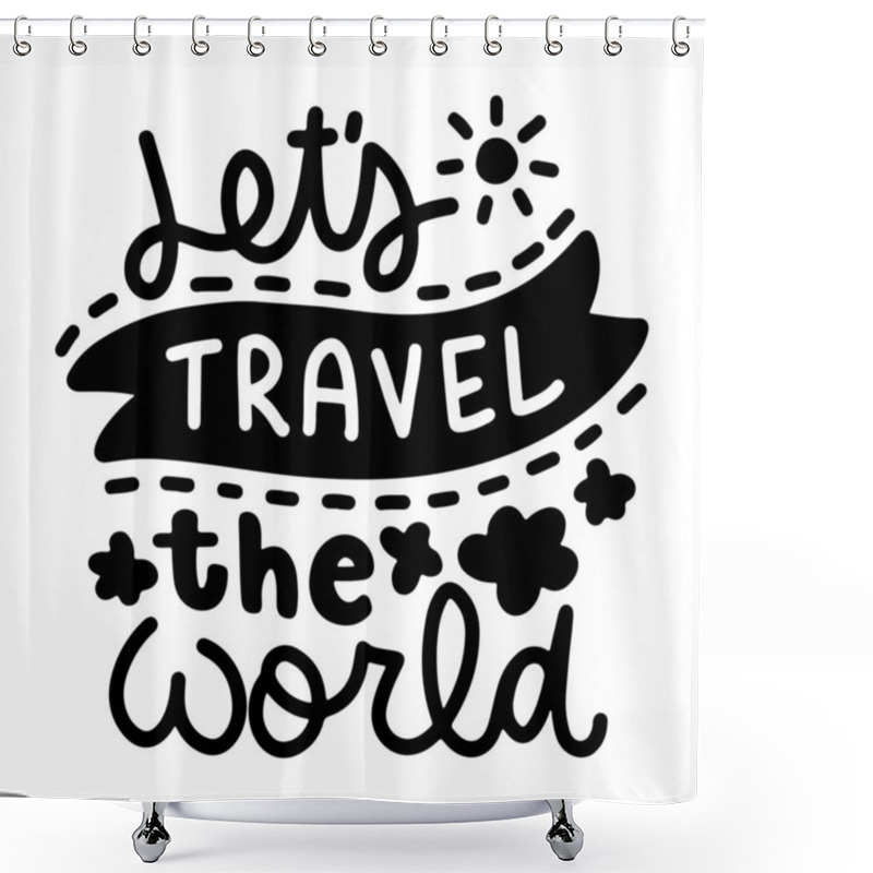 Personality  Summer Lettering Composition With Decor. Shower Curtains