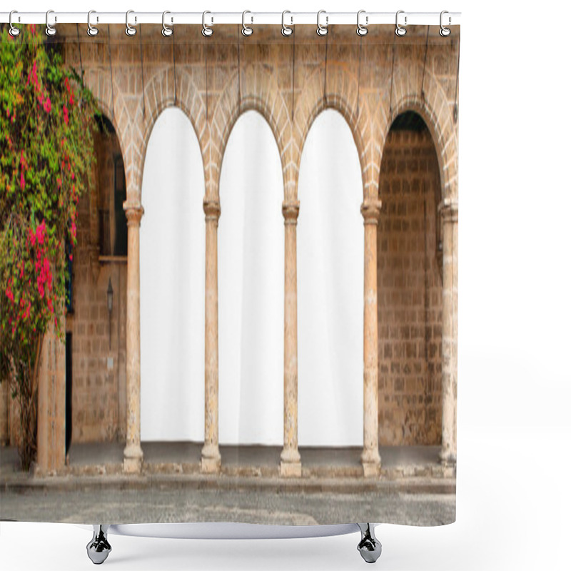 Personality  Historic Building With Isolated Arches Shower Curtains