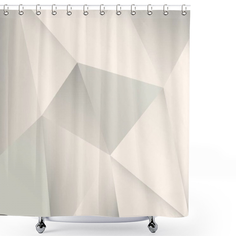 Personality  Abstract Faceted White Background Shower Curtains