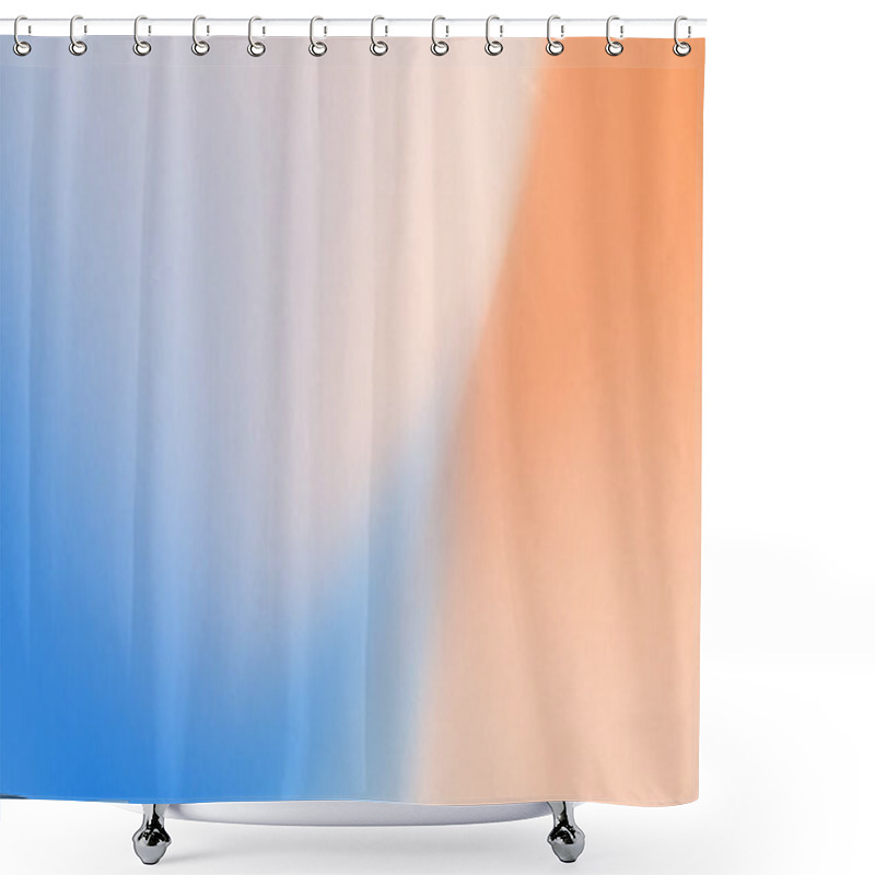 Personality  Blue, Orange, Terracotta Earthy Natural Grainy Gradient Horizontal Banner, Web Site Header Background. Retro Style 70s Grainy Overlay. Abstract Vibrant Texture Wallpaper Shower Curtains