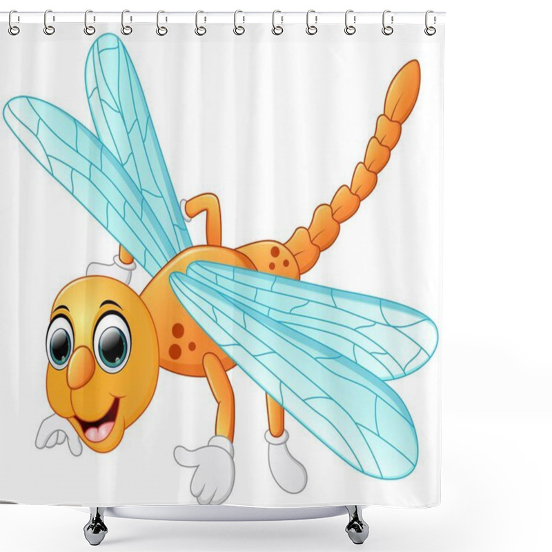 Personality  Cute Dragonfly Cartoon Shower Curtains