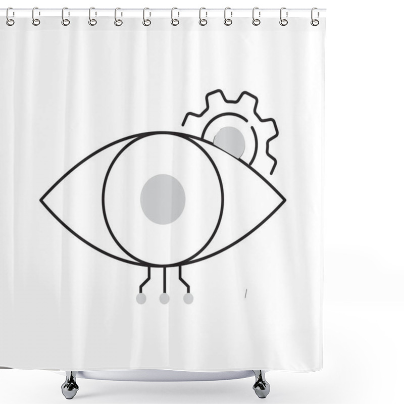 Personality  AI Computer Vision System Eye Vcetor Icon Design, Object Recognition, Digital Vision, Neural Networks, Visual Analysis Shower Curtains