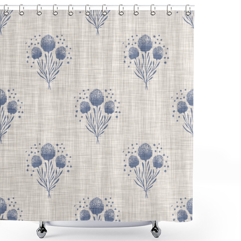 Personality  Watercolor Farmhouse Flower Motif Background. Hand Painted Earthy Whimsical Seamless Pattern. Modern Floral Linen Textile For Spring Summer Home Decor. Decorative Scandi Style Nature All Over Print Shower Curtains