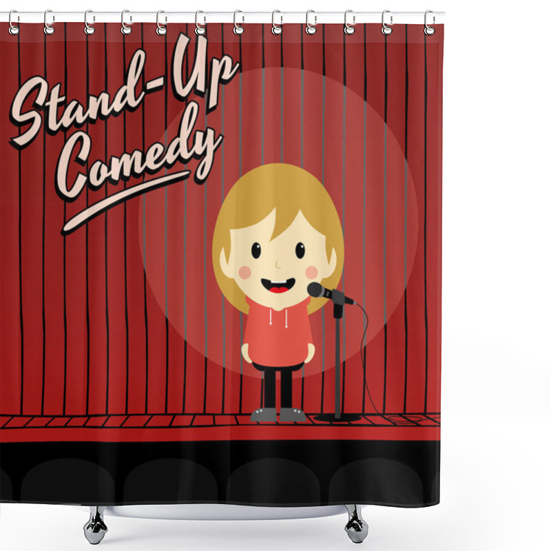 Personality  Female Stand Up Comedian Shower Curtains