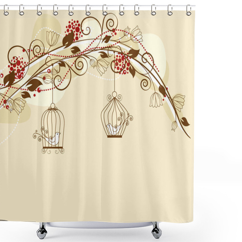 Personality  Caged Birds Shower Curtains