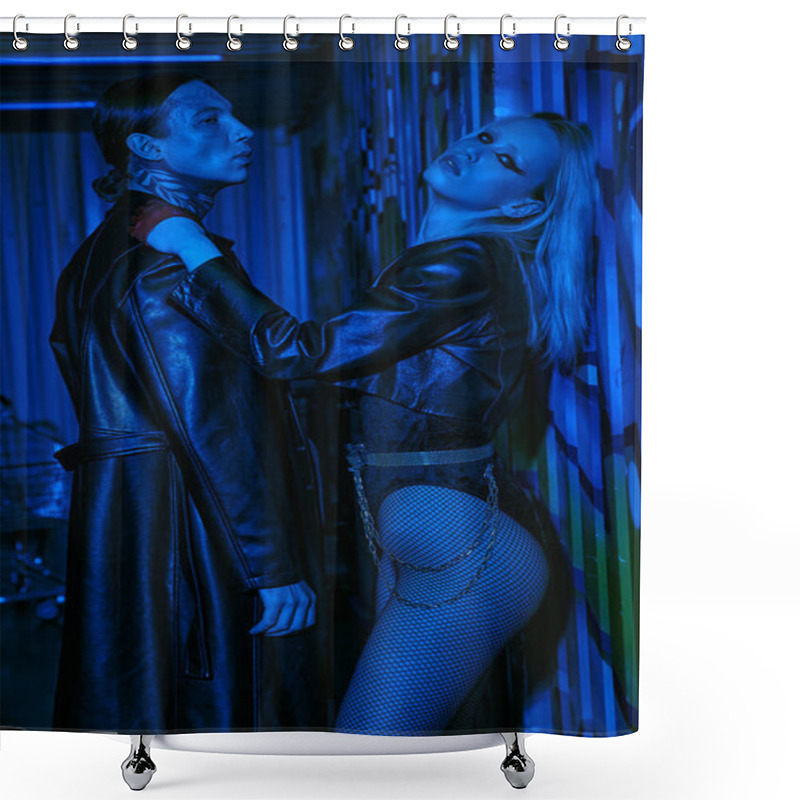 Personality  A Couple Of People Standing At A Rave Nightclub Shower Curtains