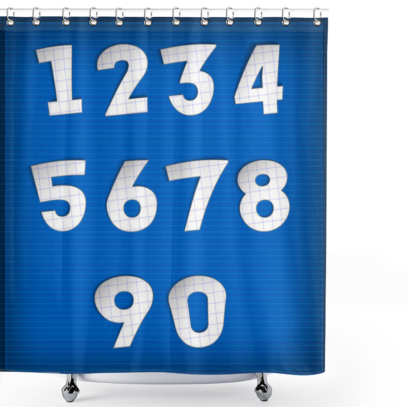 Personality  Vector Set Of Number Shower Curtains