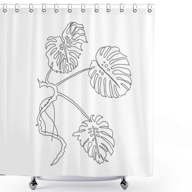 Personality  Monstera Leaves Shower Curtains