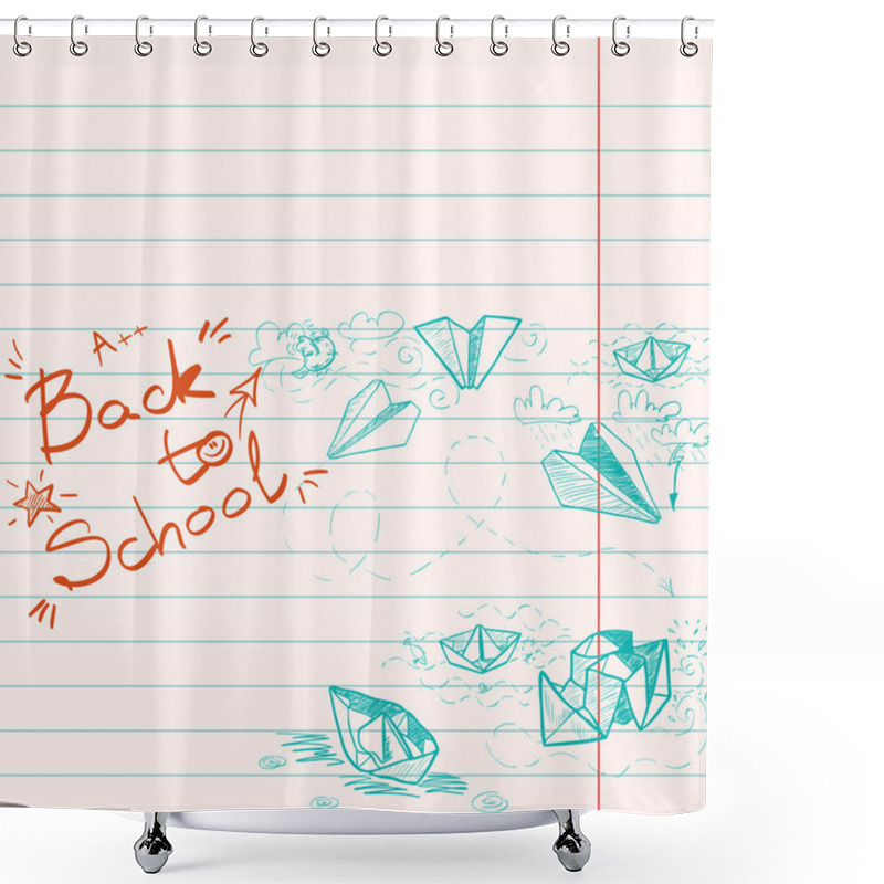 Personality  Back To School Sketch Shower Curtains