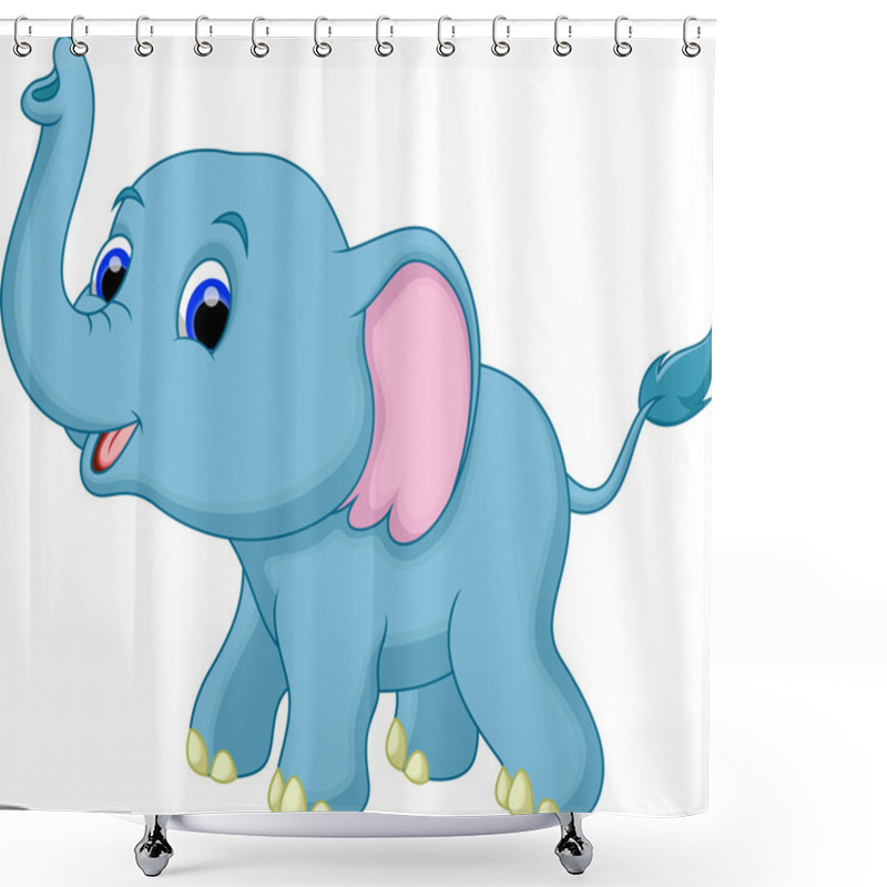 Personality  Elephant Cartoon Shower Curtains