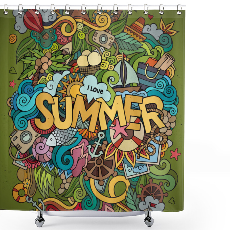 Personality  Doodles Abstract Decorative Summer Background Shower Curtains