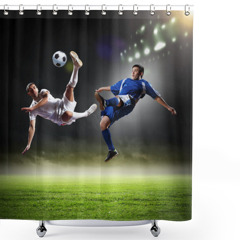 Personality  Two Football Player Shower Curtains