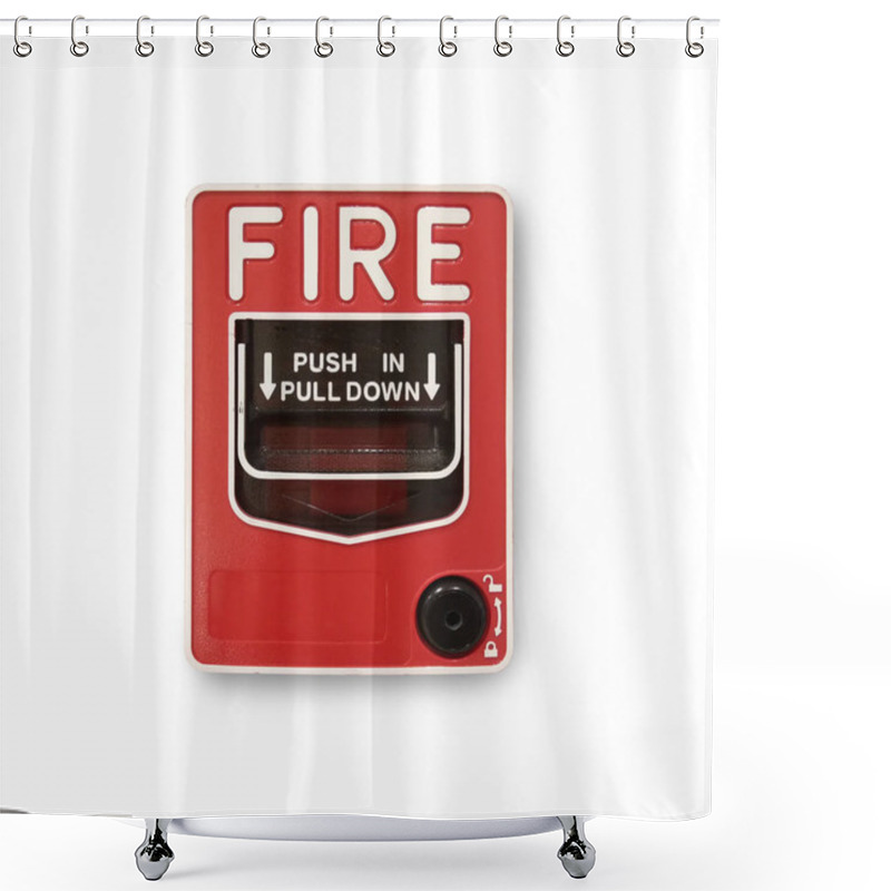 Personality  Fire Alarm Button Isolate On White Background Shower Curtains