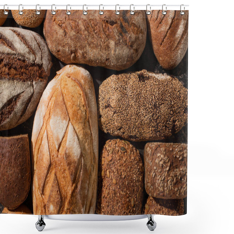 Personality  Top View Of Fresh Baked Bread Loaves Shower Curtains