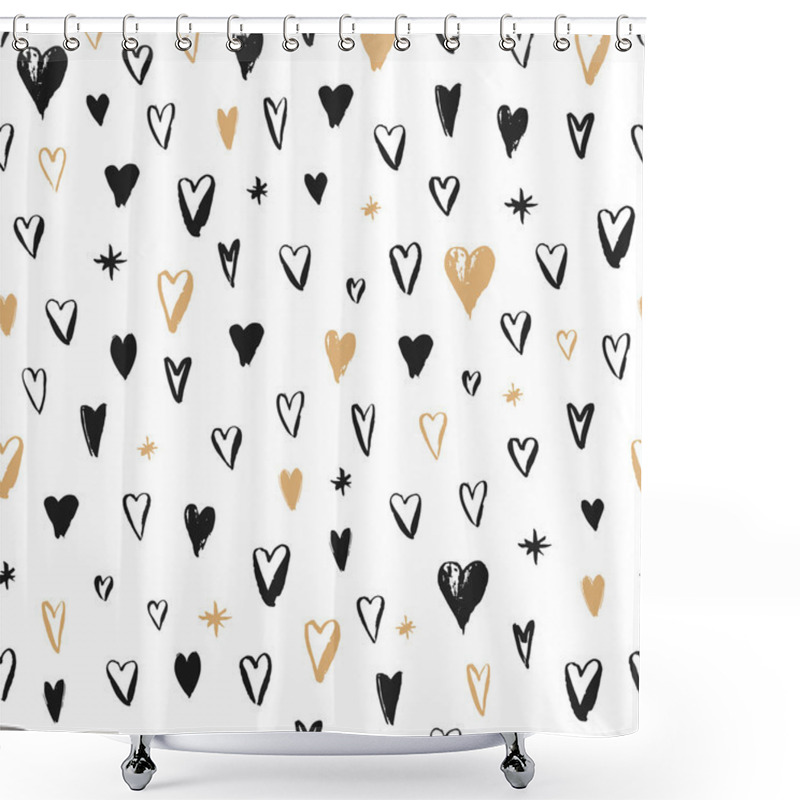 Personality  Seamless Hand Drawn Pattern Shower Curtains