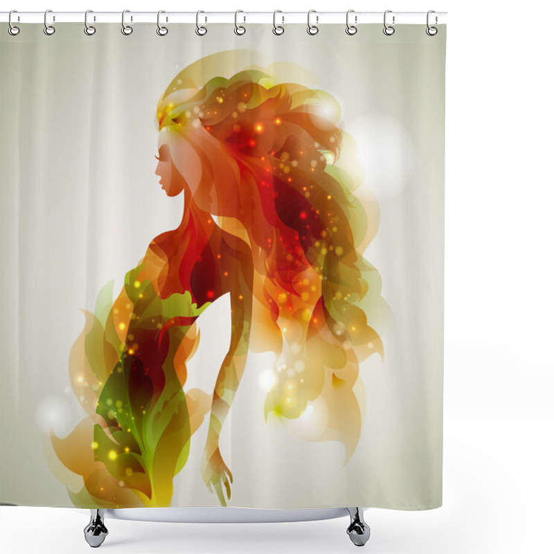 Personality  Abstract Decorative Composition With Girl Shower Curtains