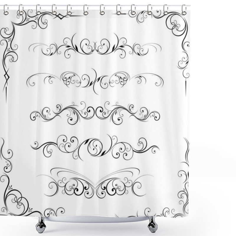 Personality  Swirling Flourishes Decorative Shower Curtains