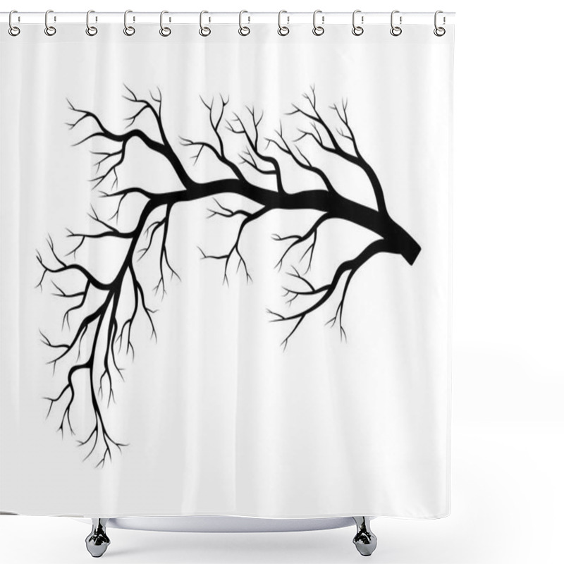 Personality  Bare Branch Winter Design Isolated On White Backgroun Shower Curtains