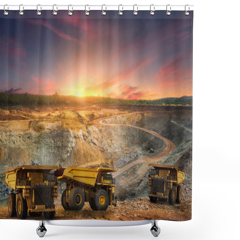 Personality  Big Dump Truck Loading For Transport Minerals Gold,Mining Industrial At Thailand Shower Curtains