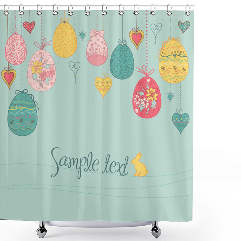 Personality  Hanging Easter Eggs Shower Curtains