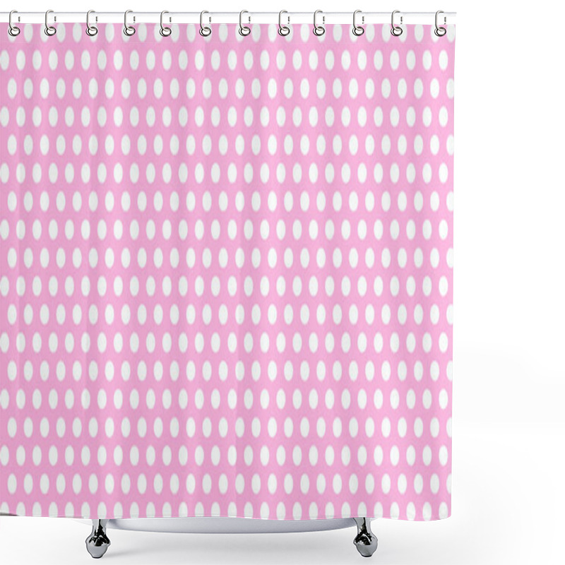 Personality  Pastel Pink Background With Seamless Polka Dot Pattern. Vector Illustration Shower Curtains