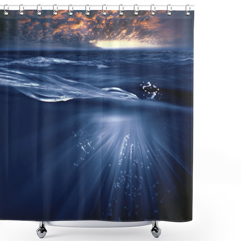 Personality  Landscape With Water Waves  Shower Curtains