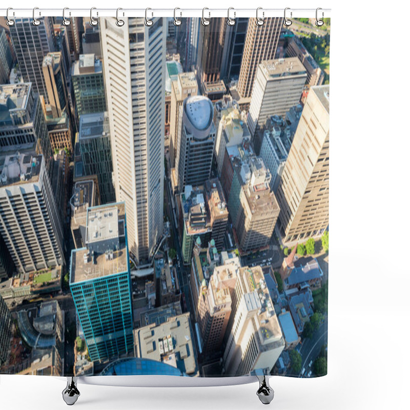 Personality  Sydney Skyscrapers, Aerial View Shower Curtains