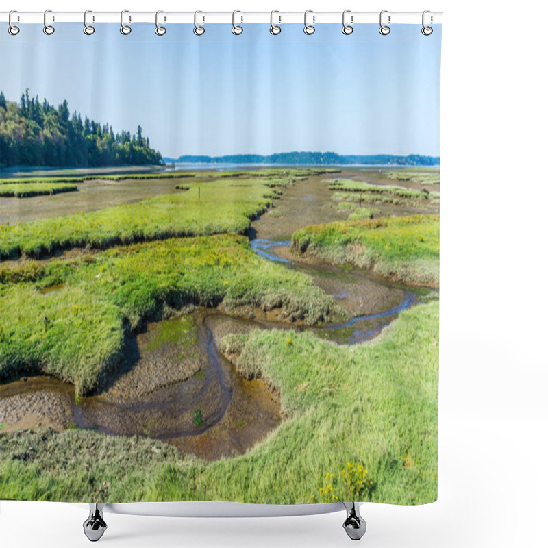 Personality  Nisqually Wetlands Grass Mounds 3 Shower Curtains