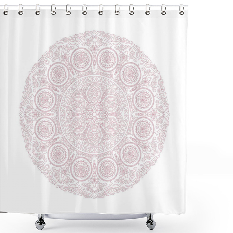 Personality  Delicate Lace Mandala Pattern In Boho Style  Shower Curtains