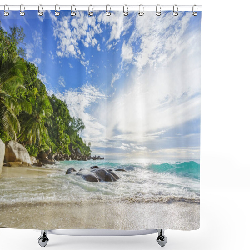 Personality  Sunny Day On Paradise Beach Anse Georgette,praslin Seychelles 34 Shower Curtains