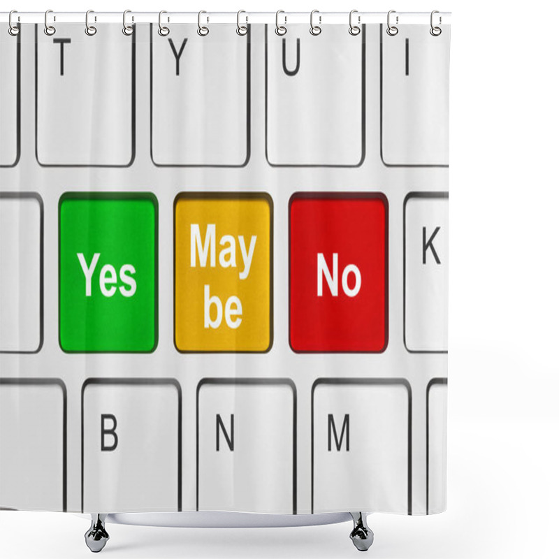 Personality  Computer Keyboard With Yes No And Maybe Keys Shower Curtains