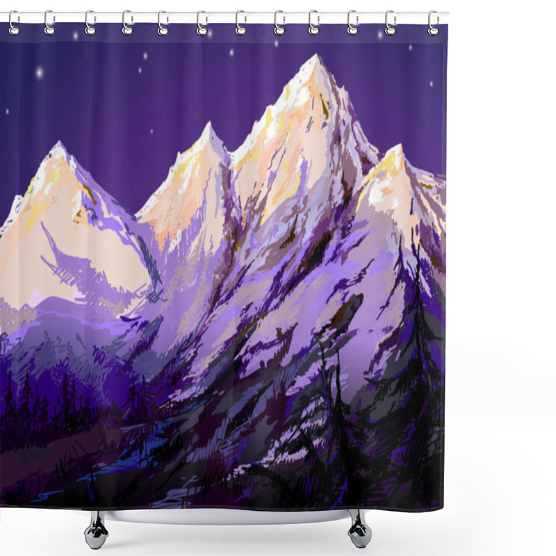 Personality  Mountains Shower Curtains